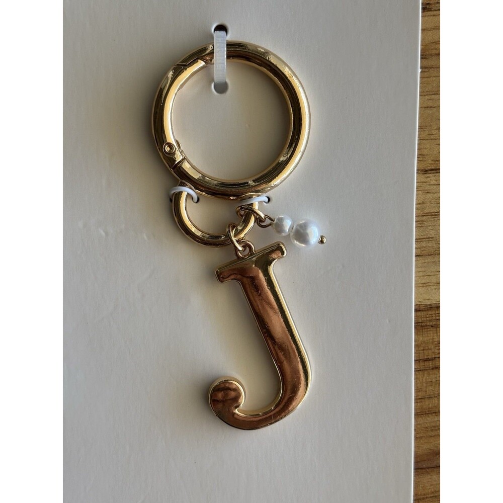 Initial "J" and Simulated Pearl BagCharm - A New Day™ Gold - Picture 5 of 5